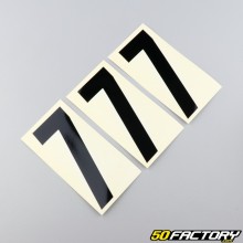 Number 7 stickers black 10 cm (set of 3)