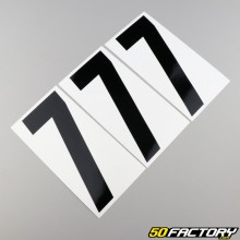 Aufkleber Nummer 7 schwarz 15 cm (Satz 3 Stück)