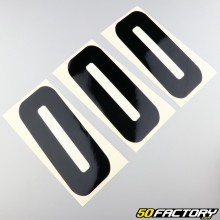 Number 0 stickers black 21 cm (set of 3)