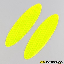 Tiras reflectantes ovaladas amarillas fluorescentes de 25x90 mm (x2)