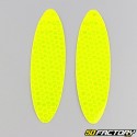 Tiras reflectantes ovaladas amarillas neón de 25x90 mm (x2)