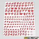 Classici adesivi lettere e numeri rossi (foglio)