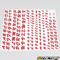 Classic red letters and numbers stickers (sheet)
