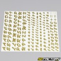 Gold classic letters and numbers stickers (sheet)