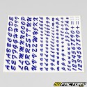 Classic blue letters and numbers stickers (sheet)