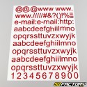 Red letters and web numbers stickers (sheet)