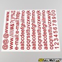 Red letters and web numbers stickers (sheet)