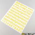 Yellow web letters and numbers stickers (sheet)