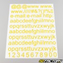 Gelbe Buchstaben- und Zahlenaufkleber (Blatt)