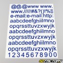 Letras azuis e adesivos de números da web (folha)