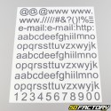 Adesivos de letras e números de prata da web (folha)