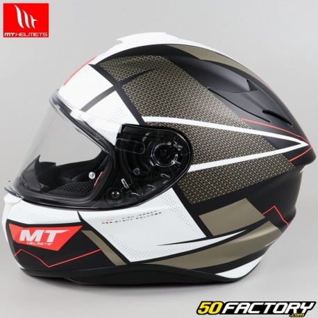 Casco integrale MT Helmets Targo Podium bianco e nero opaco