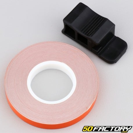 Orange reflective rim stripe sticker with 7 mm applicator