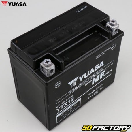 Batterie Yuasa YTX12-BS 12V 10Ah acide sans entretien Aprilia Atlantic, Gilera, Kymco...