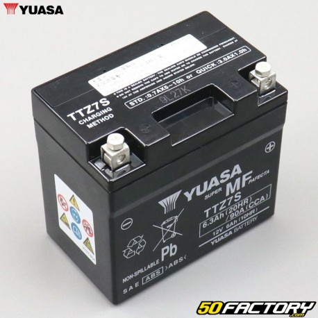 Batterie Yuasa TTZ7S 12V 6.3Ah acide sans entretien Honda CBR, ANF...
