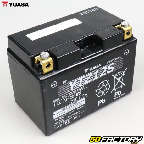 Batería Yuasa Honda ácido libre de mantenimiento YTZ12S 12V 11.6S Forza, Sh ...