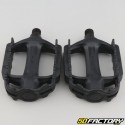 Black plastic bicycle flat pedals 110x82 mm