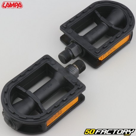 Plastic flat pedals for children&#39;s bikes Lampa black 95x62 mm