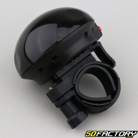 Round electronic bike bell, black scooter