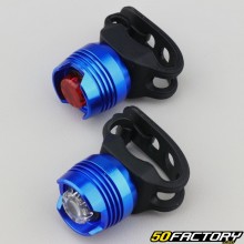 Round front and rear lights with blue bicycle LEDs