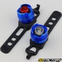 Front and rear round lights with blue bicycle LEDs