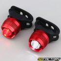 Round front and rear lights with red bicycle LEDs