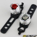 Front and rear round lights with gray bicycle leds