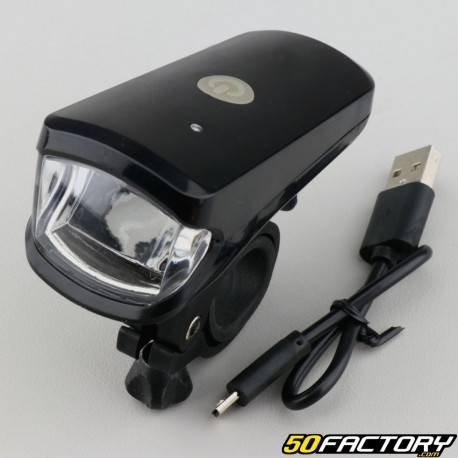 Rechargeable front light with black bicycle leds