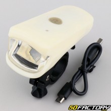 Rechargeable front light with white bicycle leds