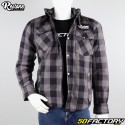 Checked overshirt (with protectors) Restone CE approved black and gray motorcycle
