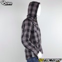 Checked overshirt (with protectors) Restone CE approved black and gray motorcycle