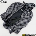 Kariertes Überhemd (mit Protektoren) Restone  CE-geprüftes schwarz-graues Motorrad