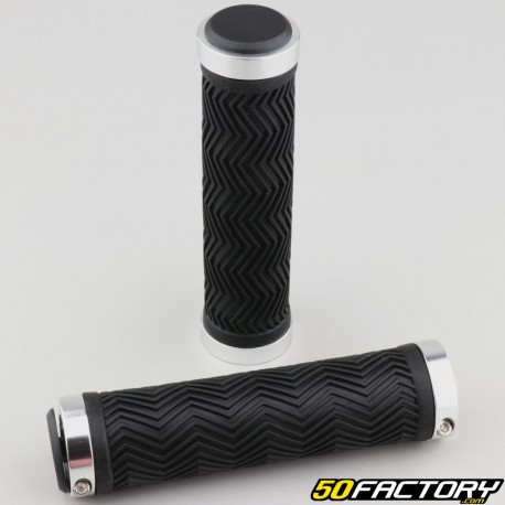 Manopole per bici Wave nero e argento