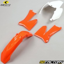 Kit de carenagem KTM SX 85 (2006 - 2012) CeMoto laranja e branco