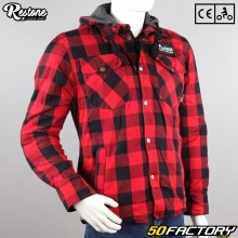 Sobrecamisa de cuadros (con protectores) Restone Classic Moto roja y negra homologada CE