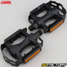 Aluminum flat pedals for bicycles Lampa black 100x62 mm