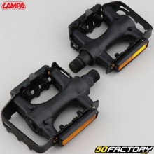 Steel flat pedals for bicycle Lampa black 102x60 mm