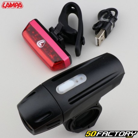 Luces de bicicleta LED recargables delanteras y traseras Lampa Power