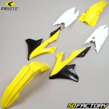 Kit plástico Suzuki  RM-Z XNUMX, XNUMX (desde XNUMX) CeMoto amarelo, preto e branco