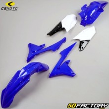 Kit de plastico Yamaha YZF 250 (2014 - 2018), 450 (2014 - 2017) CeMoto azul y blanco