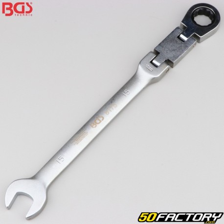 15 mm BGS double joint ratchet combination wrench