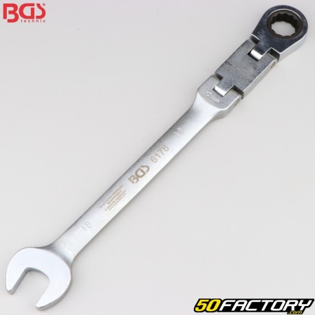 18 mm BGS double joint ratchet combination wrench