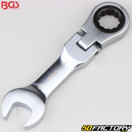 Gelenk-Kombischlüssel kurz 14 mm BGS mit Ratsche