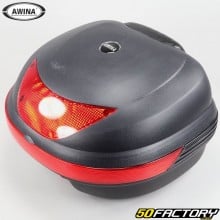 Top case 30L Awina black with red reflector
