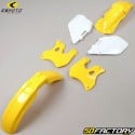 Kit carénages Suzuki RM 125, 250 (1996 - 1998) CeMoto jaune et blanc