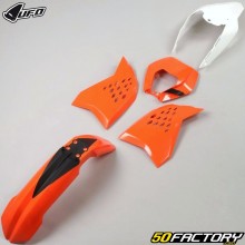 Kit plastiques KTM EXC, EXC-F 125, 200, 250, 300... (2008 - 2011) UFO orange et blanc