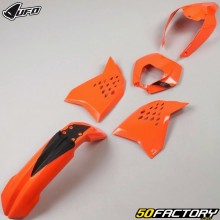 Kit carenado KTM EXC, EXC-F 125, 200, 250, 300... (2008 - 2011) UFO naranja y negro