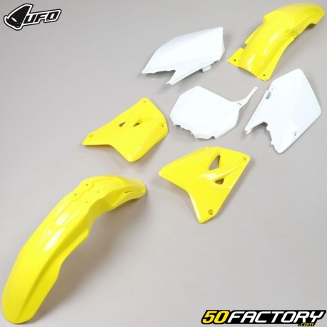 Kit de carenagem Suzuki RM 125 (250 - 2001) UFO branco e amarelo