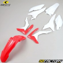 Honda CRF 250, 450 R (2014 - 2017) Kit plastiche CeMoto bianco e rosso