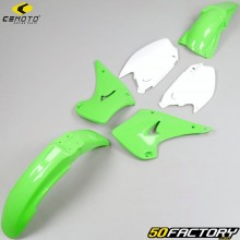 Fairings kit Kawasaki KX 125, 250 (2003 - 2008) CeMoto green and white